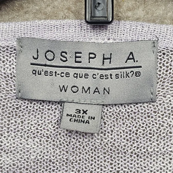 Joseph A Lilac Lightweight Open Front Cardigan 3X Flowy Drape NWT Soft - Picture 8 of 11
